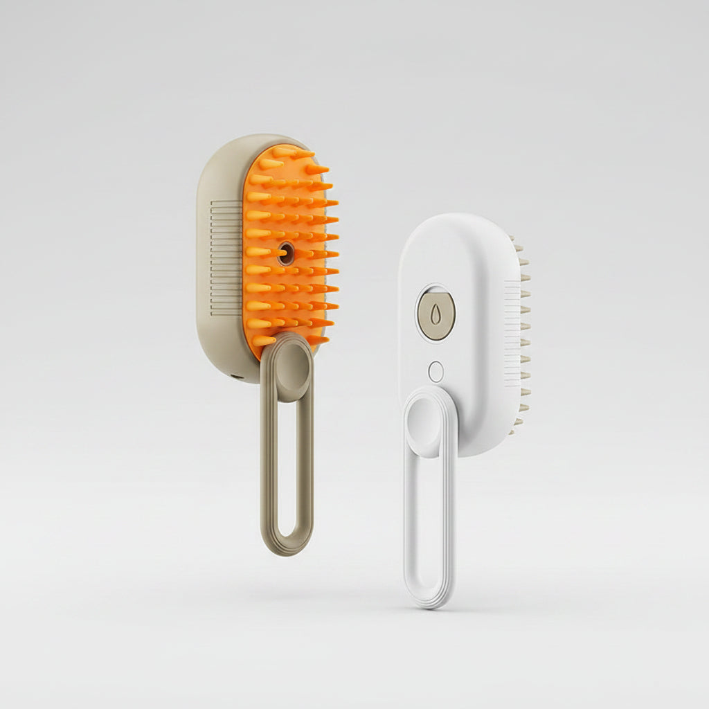 3-in-1 steam pet grooming brush for cats and dogs