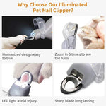LED Pet Nail Clippers for Dogs & Cats – Stainless Steel Trimmer