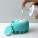 Soft silicone dog bath brush for grooming
